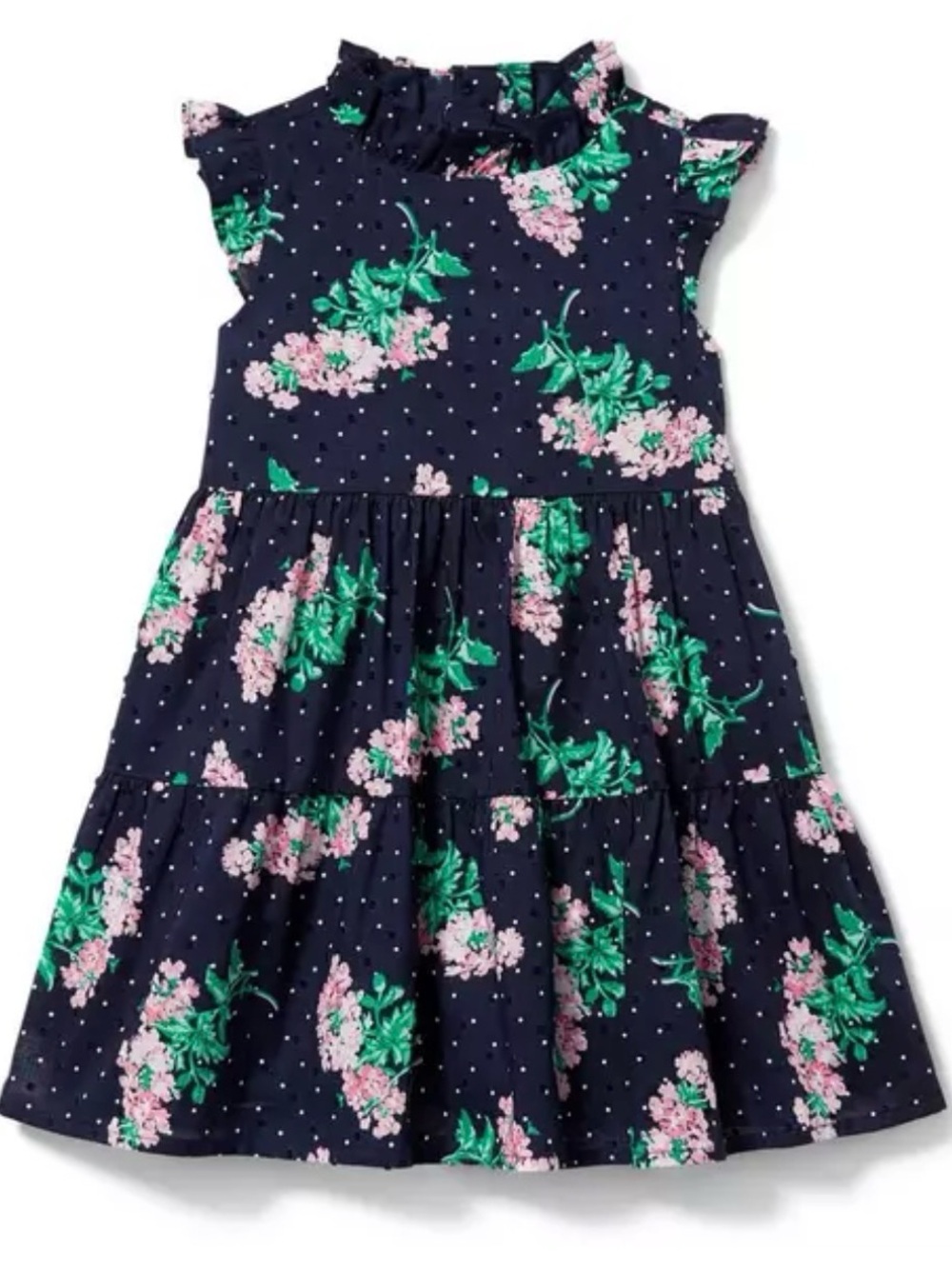 Janie and Jack Floral Swiss Dot Dress | Size 4 | Like New